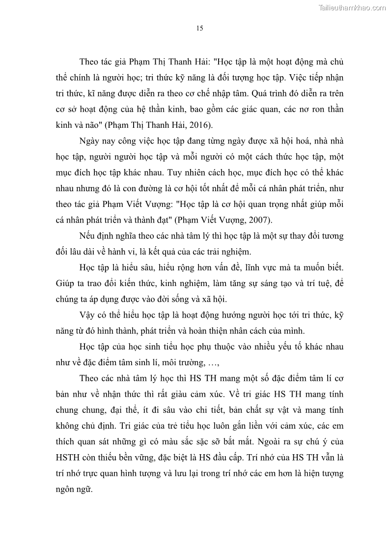Luận văn thạc sĩ khoa học giáo dục Quản lí ứng dụng công nghệ thông tin trong học tập của học sinh ở các trường tiểu học huyện Bình Chánh thành phố Hồ Chí Minh - 3 Trang 26