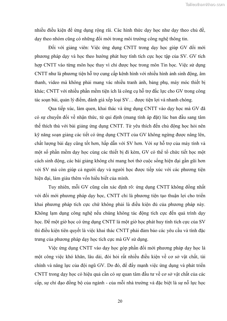 Luận văn thạc sĩ khoa học giáo dục Quản lí ứng dụng công nghệ thông tin trong dạy học ở trường Cao đẳng Sư phạm Luangprabang, thành phố Luangprabang, tỉnh Luangprabang, nước Cộng hòa dân chủ nhân dân Lào - 3 Trang 30