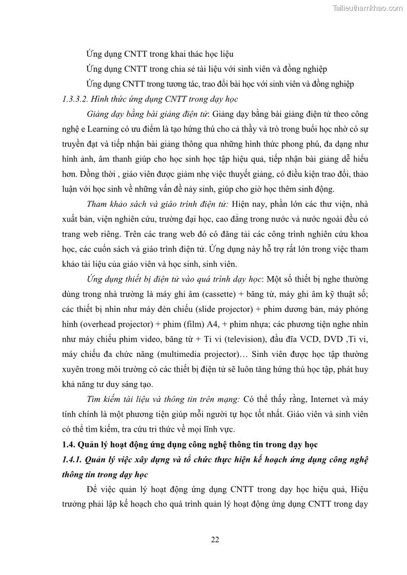 Luận văn thạc sĩ khoa học giáo dục Quản lí ứng dụng công nghệ thông tin trong dạy học ở trường Cao đẳng Sư phạm Luangprabang, thành phố Luangprabang, tỉnh Luangprabang, nước Cộng hòa dân chủ nhân dân Lào - 3 Trang 32