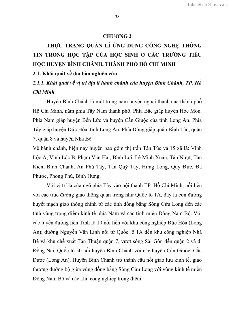 Luận văn thạc sĩ khoa học giáo dục Quản lí ứng dụng công nghệ thông tin trong học tập của học sinh ở các trường tiểu học huyện Bình Chánh thành phố Hồ Chí Minh - 5 Trang 49