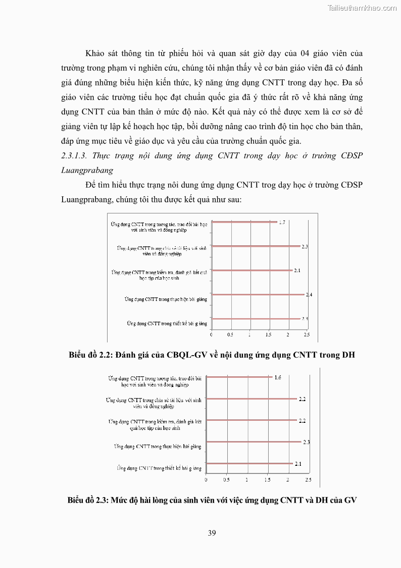 Luận văn thạc sĩ khoa học giáo dục Quản lí ứng dụng công nghệ thông tin trong dạy học ở trường Cao đẳng Sư phạm Luangprabang, thành phố Luangprabang, tỉnh Luangprabang, nước Cộng hòa dân chủ nhân dân Lào - 5 Trang 49