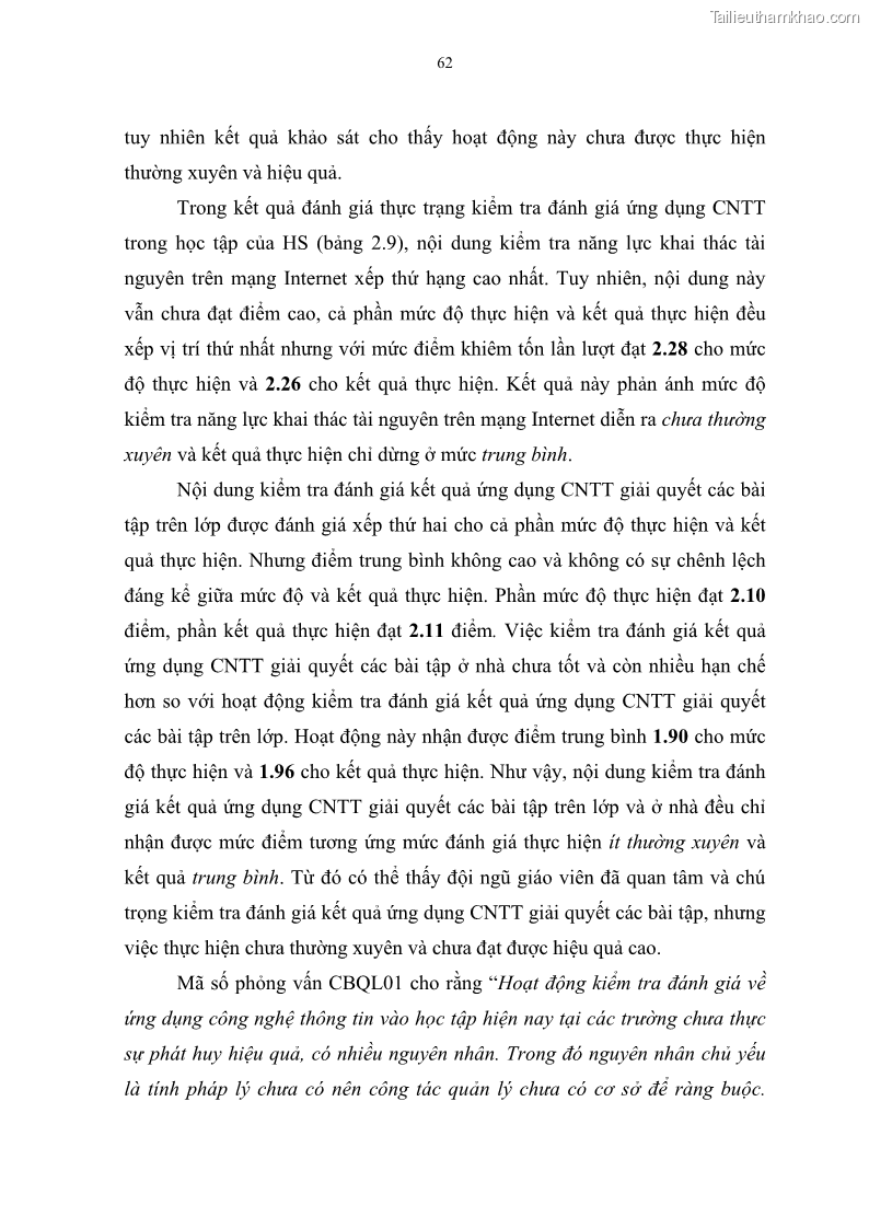 Luận văn thạc sĩ khoa học giáo dục Quản lí ứng dụng công nghệ thông tin trong học tập của học sinh ở các trường tiểu học huyện Bình Chánh thành phố Hồ Chí Minh - 7 Trang 73