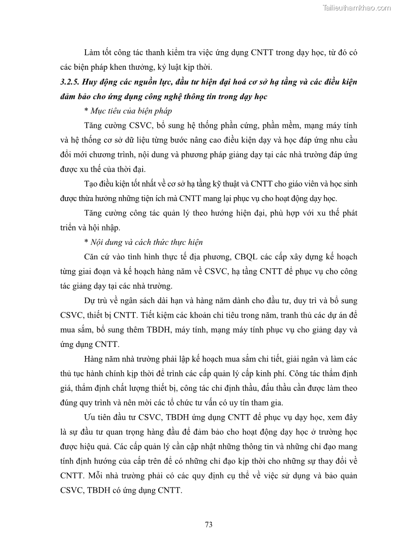Luận văn thạc sĩ khoa học giáo dục Quản lí ứng dụng công nghệ thông tin trong dạy học ở trường Cao đẳng Sư phạm Luangprabang, thành phố Luangprabang, tỉnh Luangprabang, nước Cộng hòa dân chủ nhân dân Lào - 7 Trang 83
