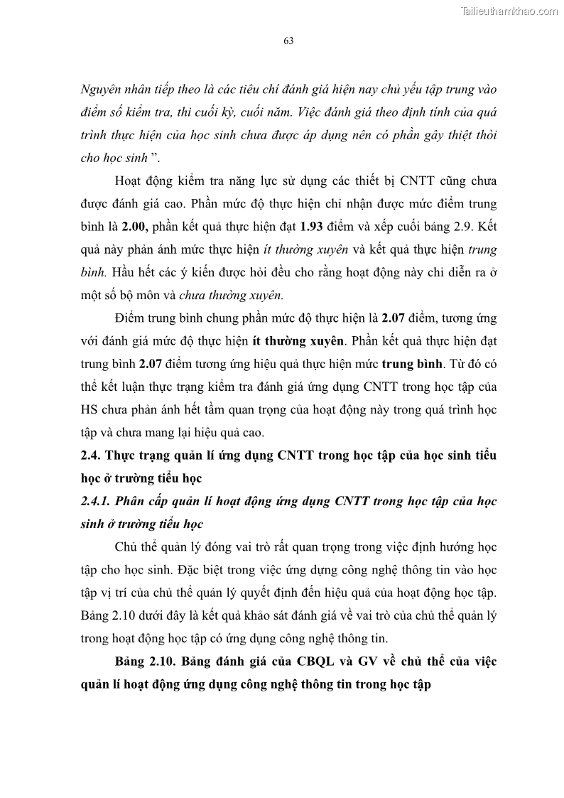 Luận văn thạc sĩ khoa học giáo dục Quản lí ứng dụng công nghệ thông tin trong học tập của học sinh ở các trường tiểu học huyện Bình Chánh thành phố Hồ Chí Minh - 7 Trang 74