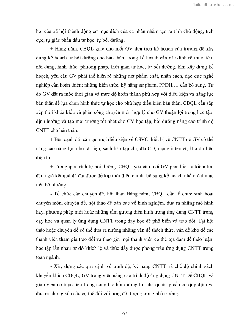 Luận văn thạc sĩ khoa học giáo dục Quản lí ứng dụng công nghệ thông tin trong dạy học ở trường Cao đẳng Sư phạm Luangprabang, thành phố Luangprabang, tỉnh Luangprabang, nước Cộng hòa dân chủ nhân dân Lào - 7 Trang 77