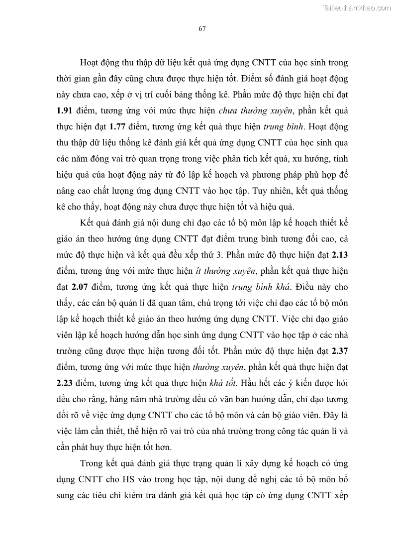 Luận văn thạc sĩ khoa học giáo dục Quản lí ứng dụng công nghệ thông tin trong học tập của học sinh ở các trường tiểu học huyện Bình Chánh thành phố Hồ Chí Minh - 7 Trang 78