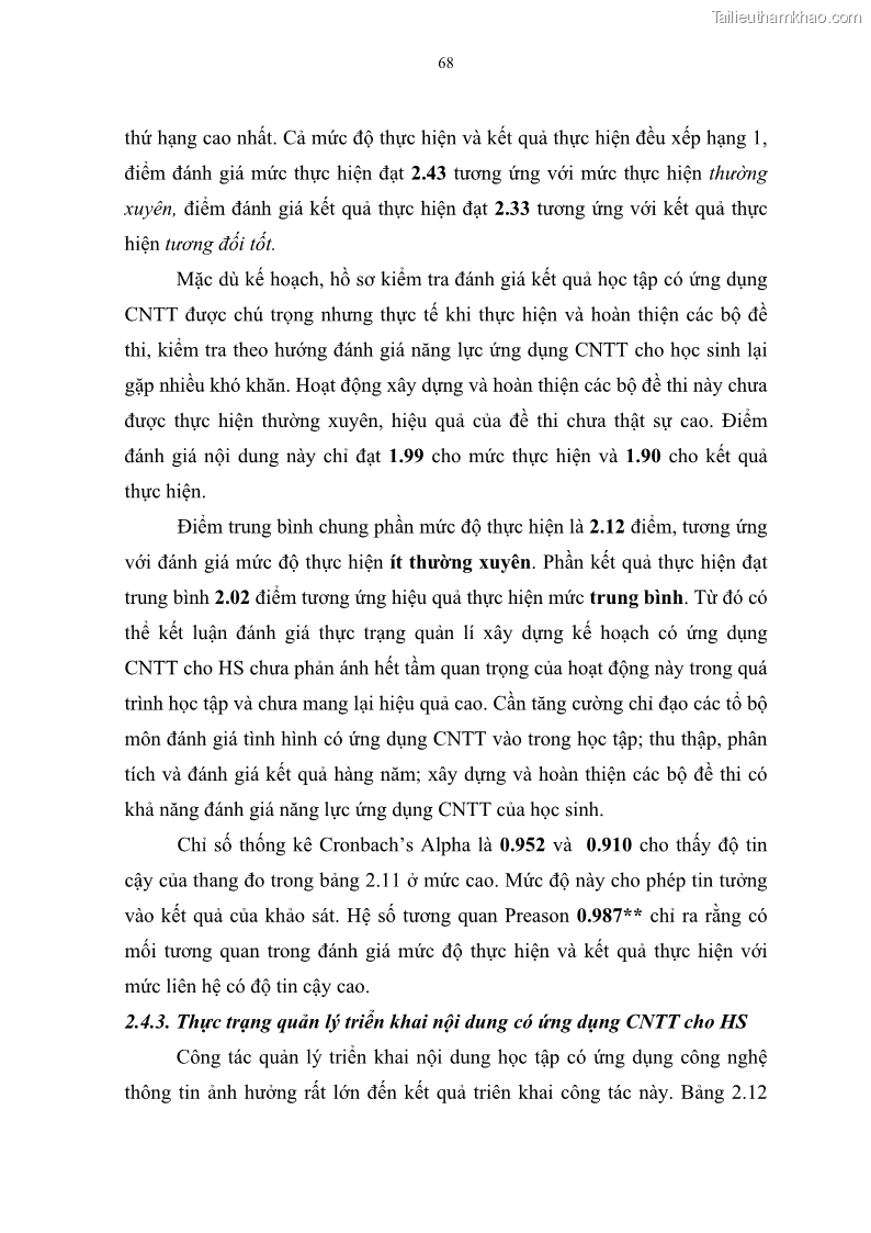 Luận văn thạc sĩ khoa học giáo dục Quản lí ứng dụng công nghệ thông tin trong học tập của học sinh ở các trường tiểu học huyện Bình Chánh thành phố Hồ Chí Minh - 7 Trang 79