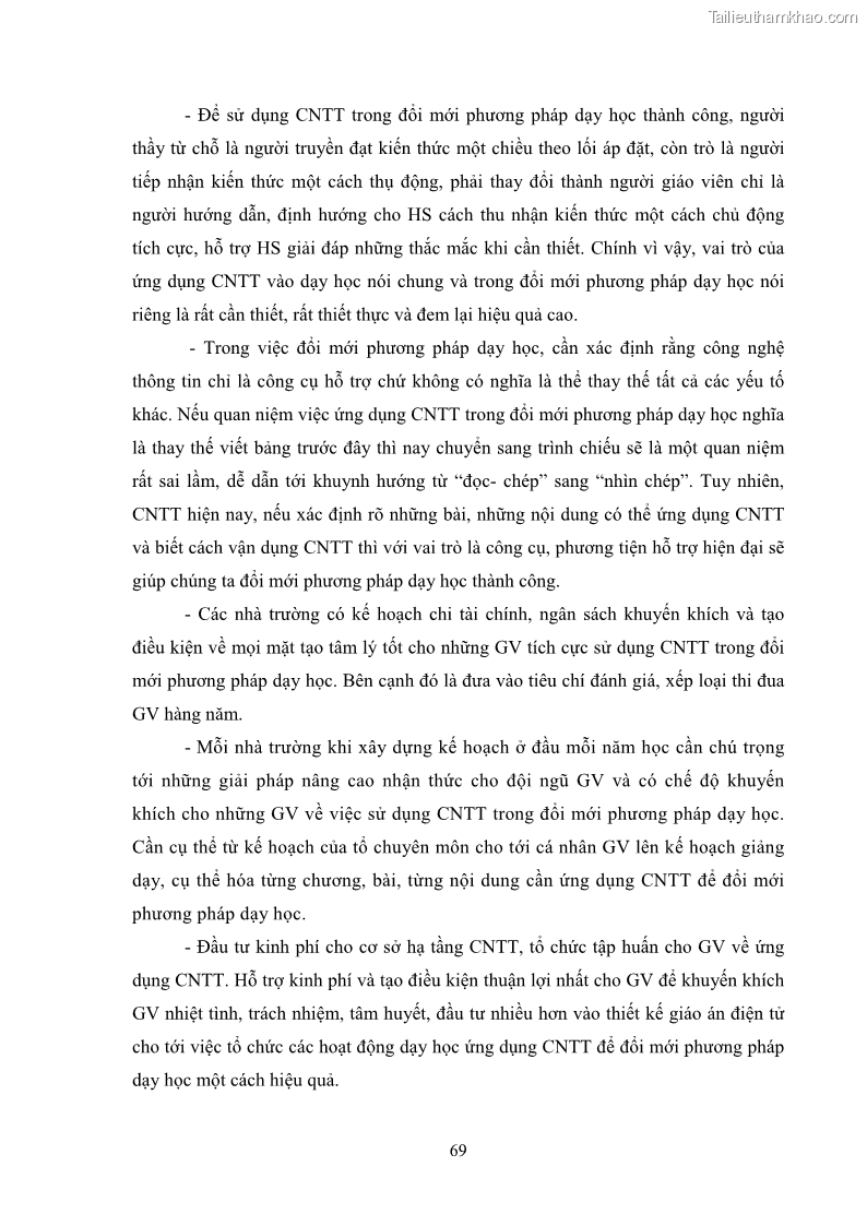 Luận văn thạc sĩ khoa học giáo dục Quản lí ứng dụng công nghệ thông tin trong dạy học ở trường Cao đẳng Sư phạm Luangprabang, thành phố Luangprabang, tỉnh Luangprabang, nước Cộng hòa dân chủ nhân dân Lào - 7 Trang 79