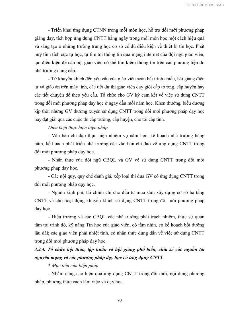 Luận văn thạc sĩ khoa học giáo dục Quản lí ứng dụng công nghệ thông tin trong dạy học ở trường Cao đẳng Sư phạm Luangprabang, thành phố Luangprabang, tỉnh Luangprabang, nước Cộng hòa dân chủ nhân dân Lào - 7 Trang 80