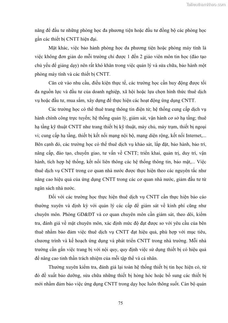 Luận văn thạc sĩ khoa học giáo dục Quản lí ứng dụng công nghệ thông tin trong dạy học ở trường Cao đẳng Sư phạm Luangprabang, thành phố Luangprabang, tỉnh Luangprabang, nước Cộng hòa dân chủ nhân dân Lào - 8 Trang 85