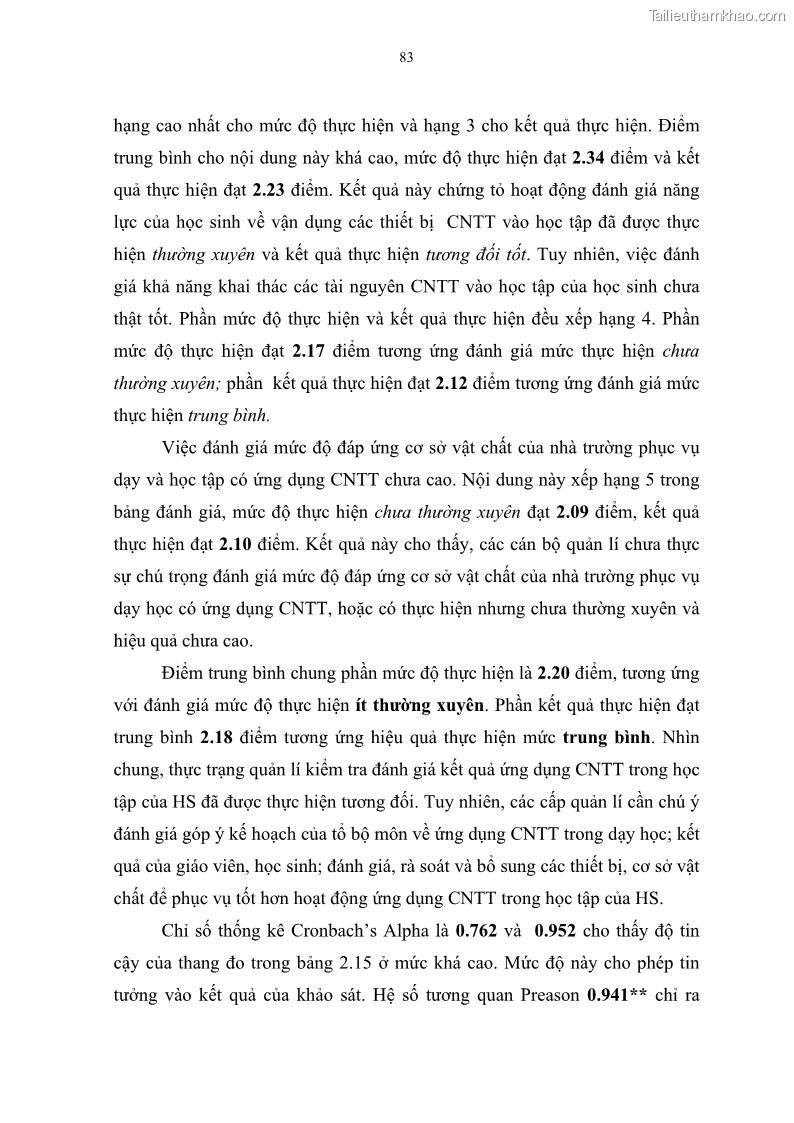 Luận văn thạc sĩ khoa học giáo dục Quản lí ứng dụng công nghệ thông tin trong học tập của học sinh ở các trường tiểu học huyện Bình Chánh thành phố Hồ Chí Minh - 8 Trang 94