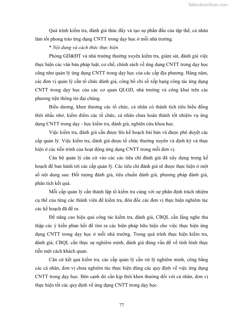 Luận văn thạc sĩ khoa học giáo dục Quản lí ứng dụng công nghệ thông tin trong dạy học ở trường Cao đẳng Sư phạm Luangprabang, thành phố Luangprabang, tỉnh Luangprabang, nước Cộng hòa dân chủ nhân dân Lào - 8 Trang 87