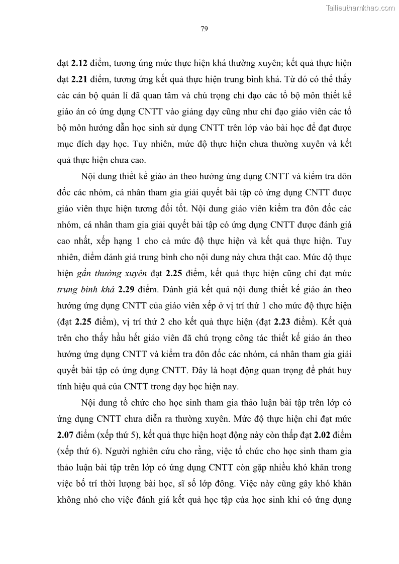 Luận văn thạc sĩ khoa học giáo dục Quản lí ứng dụng công nghệ thông tin trong học tập của học sinh ở các trường tiểu học huyện Bình Chánh thành phố Hồ Chí Minh - 8 Trang 90