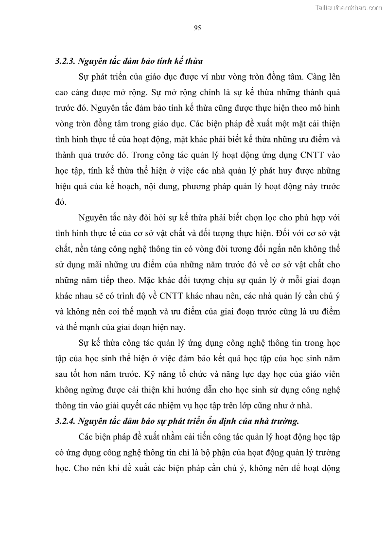 Luận văn thạc sĩ khoa học giáo dục Quản lí ứng dụng công nghệ thông tin trong học tập của học sinh ở các trường tiểu học huyện Bình Chánh thành phố Hồ Chí Minh - 9 Trang 106