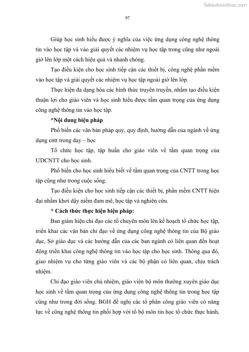 Luận văn thạc sĩ khoa học giáo dục Quản lí ứng dụng công nghệ thông tin trong học tập của học sinh ở các trường tiểu học huyện Bình Chánh thành phố Hồ Chí Minh - 9 Trang 108