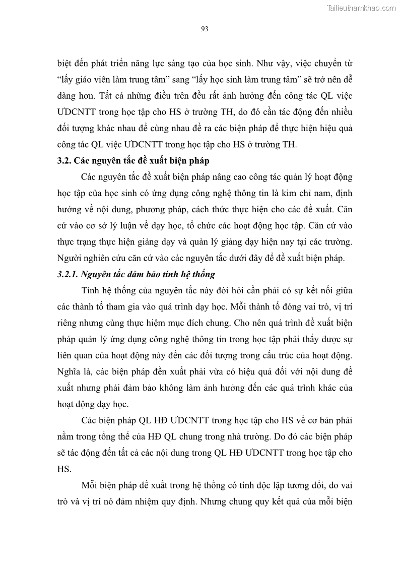 Luận văn thạc sĩ khoa học giáo dục Quản lí ứng dụng công nghệ thông tin trong học tập của học sinh ở các trường tiểu học huyện Bình Chánh thành phố Hồ Chí Minh - 9 Trang 104
