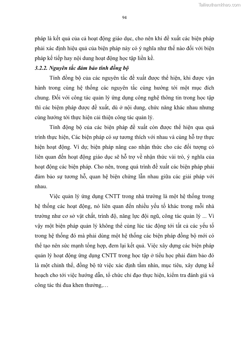 Luận văn thạc sĩ khoa học giáo dục Quản lí ứng dụng công nghệ thông tin trong học tập của học sinh ở các trường tiểu học huyện Bình Chánh thành phố Hồ Chí Minh - 9 Trang 105