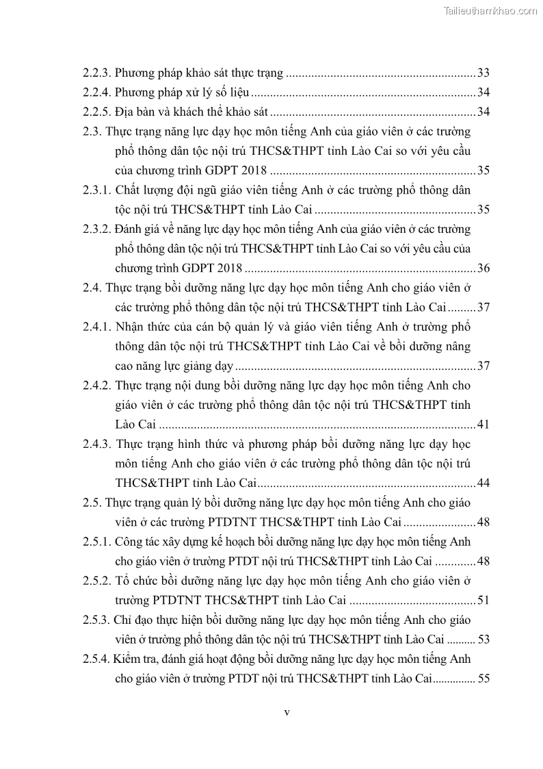 Luận văn thạc sĩ khoa học giáo dục Quản lý bồi dưỡng năng lực dạy học môn tiếng Anh cho giáo viên theo chương trình giáo dục phổ thông 2018 ở các trường phổ thông dân tộc nội trú THCS và THPT tỉnh Lào Cai - 1 Trang 6