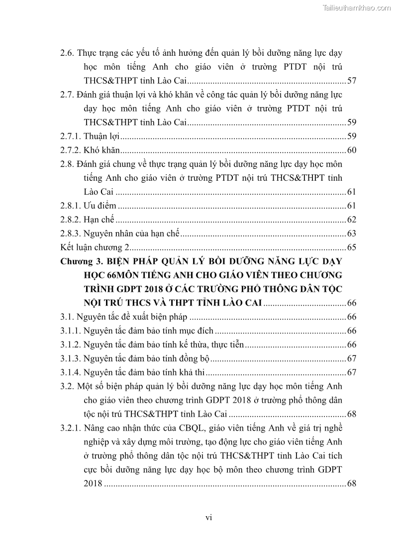 Luận văn thạc sĩ khoa học giáo dục Quản lý bồi dưỡng năng lực dạy học môn tiếng Anh cho giáo viên theo chương trình giáo dục phổ thông 2018 ở các trường phổ thông dân tộc nội trú THCS và THPT tỉnh Lào Cai - 1 Trang 7