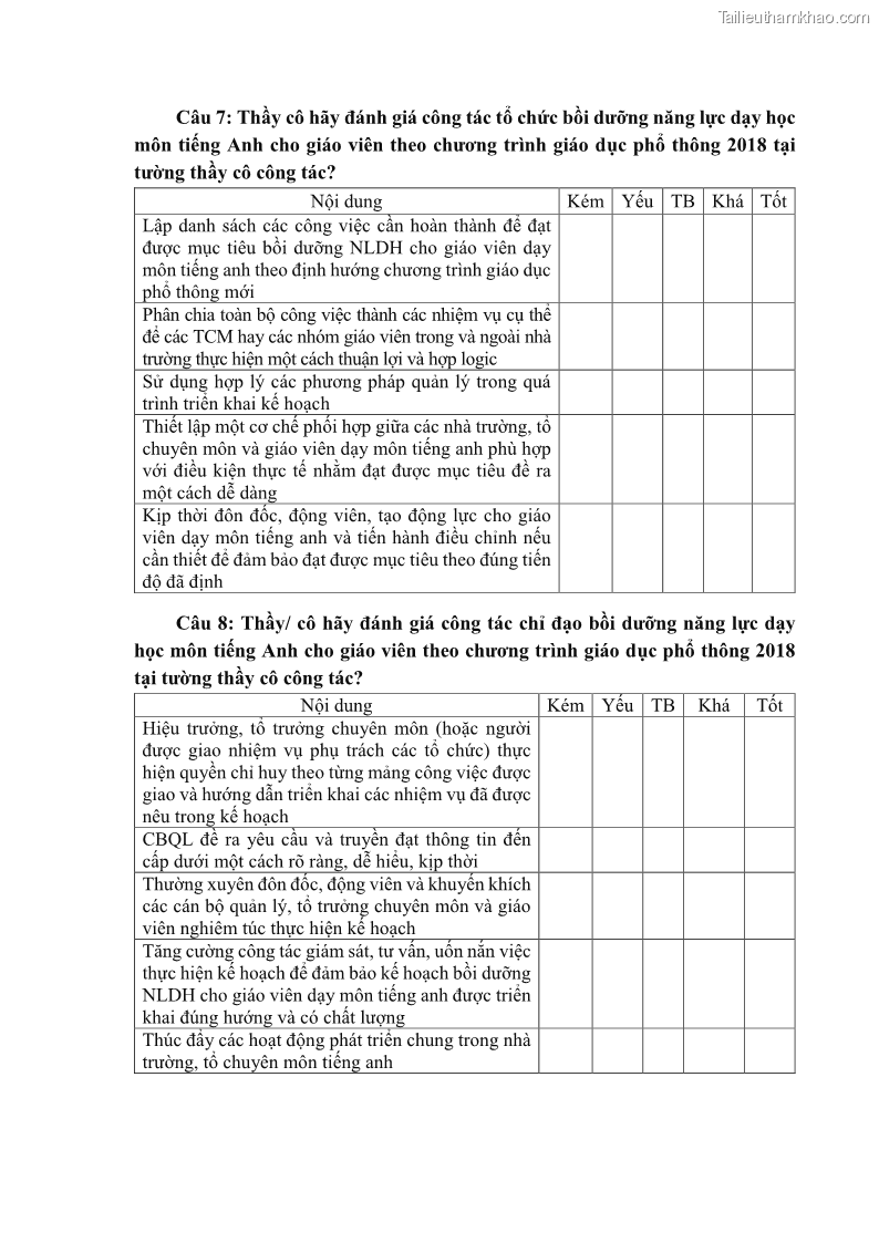 Luận văn thạc sĩ khoa học giáo dục Quản lý bồi dưỡng năng lực dạy học môn tiếng Anh cho giáo viên theo chương trình giáo dục phổ thông 2018 ở các trường phổ thông dân tộc nội trú THCS và THPT tỉnh Lào Cai - 10 Trang 120