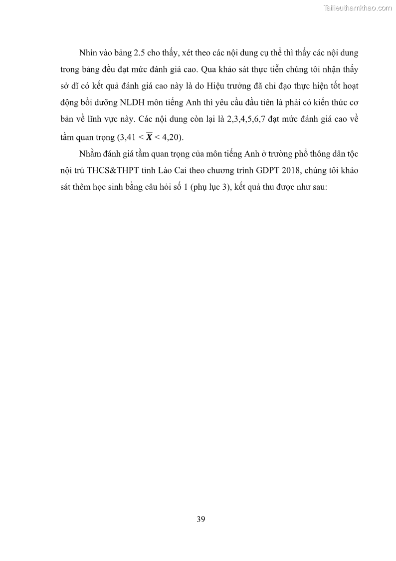 Luận văn thạc sĩ khoa học giáo dục Quản lý bồi dưỡng năng lực dạy học môn tiếng Anh cho giáo viên theo chương trình giáo dục phổ thông 2018 ở các trường phổ thông dân tộc nội trú THCS và THPT tỉnh Lào Cai - 5 Trang 51