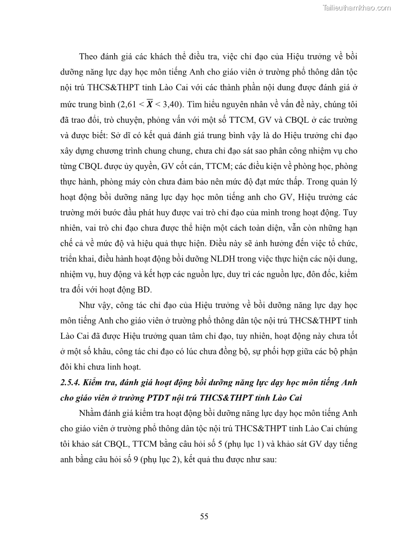 Luận văn thạc sĩ khoa học giáo dục Quản lý bồi dưỡng năng lực dạy học môn tiếng Anh cho giáo viên theo chương trình giáo dục phổ thông 2018 ở các trường phổ thông dân tộc nội trú THCS và THPT tỉnh Lào Cai - 6 Trang 67