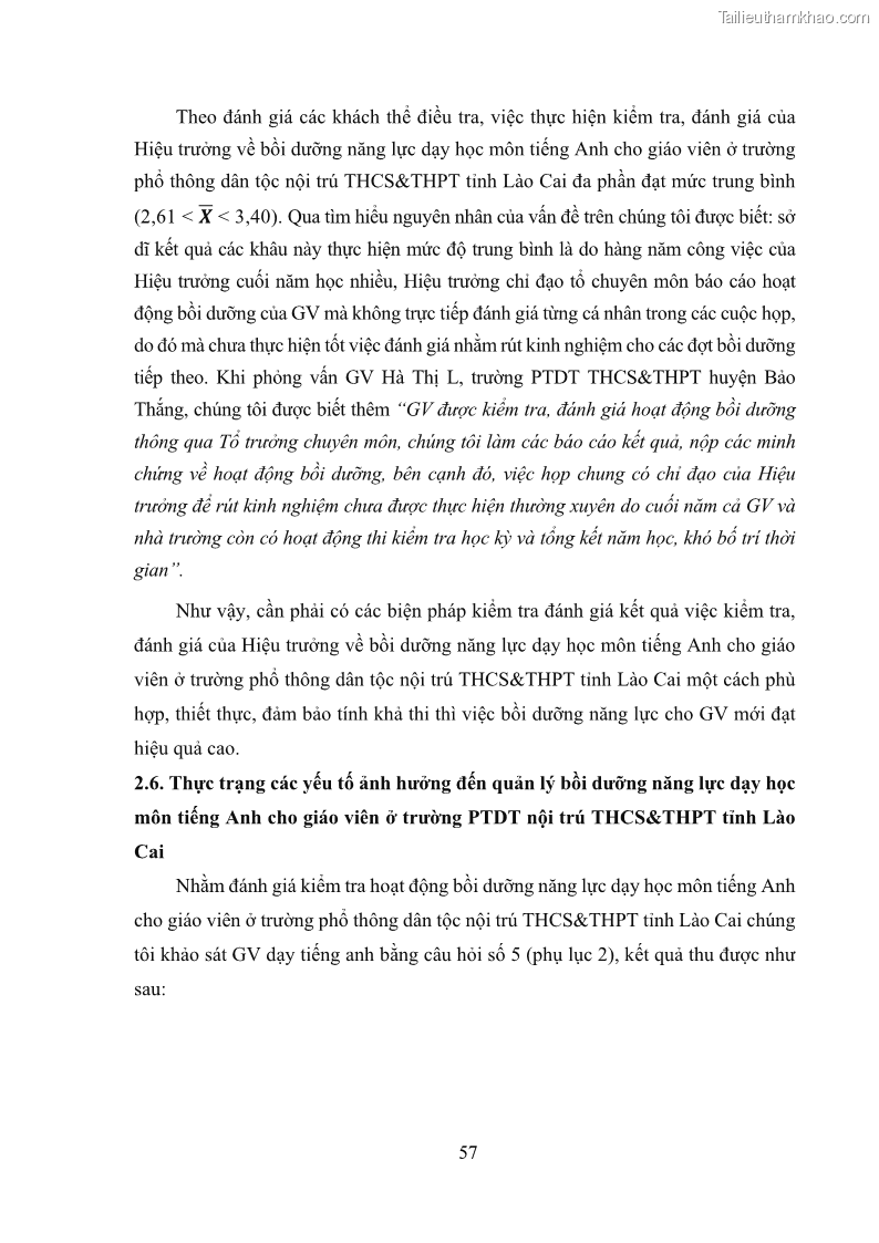 Luận văn thạc sĩ khoa học giáo dục Quản lý bồi dưỡng năng lực dạy học môn tiếng Anh cho giáo viên theo chương trình giáo dục phổ thông 2018 ở các trường phổ thông dân tộc nội trú THCS và THPT tỉnh Lào Cai - 6 Trang 69