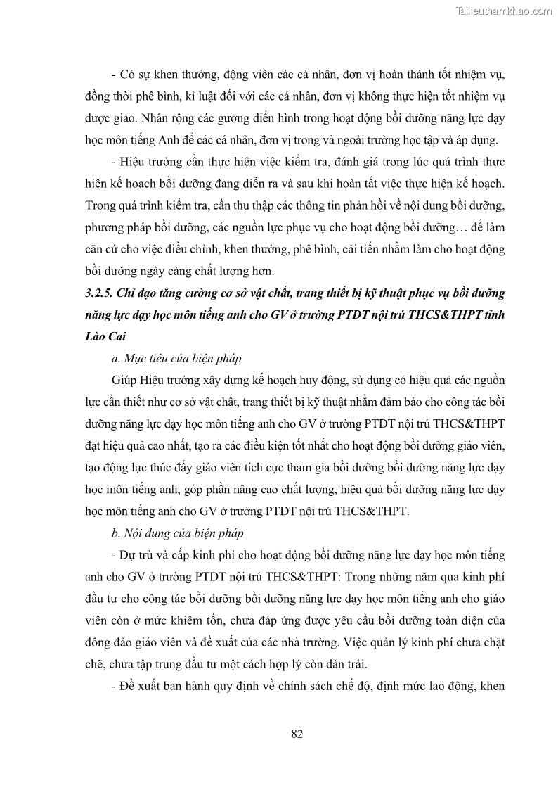 Luận văn thạc sĩ khoa học giáo dục Quản lý bồi dưỡng năng lực dạy học môn tiếng Anh cho giáo viên theo chương trình giáo dục phổ thông 2018 ở các trường phổ thông dân tộc nội trú THCS và THPT tỉnh Lào Cai - 8 Trang 94