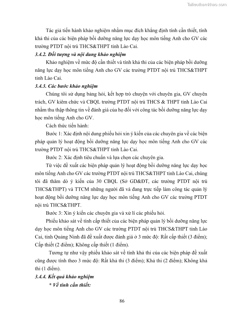 Luận văn thạc sĩ khoa học giáo dục Quản lý bồi dưỡng năng lực dạy học môn tiếng Anh cho giáo viên theo chương trình giáo dục phổ thông 2018 ở các trường phổ thông dân tộc nội trú THCS và THPT tỉnh Lào Cai - 9 Trang 98