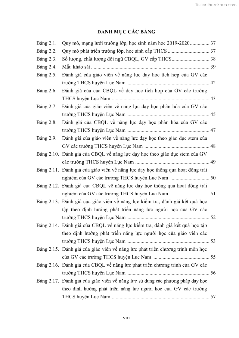 Luận văn thạc sĩ khoa học giáo dục Quản lý bồi dưỡng năng lực dạy học cho giáo viên trung học cơ sở ở huyện Lục Nam, tỉnh Bắc Giang đáp ứng chương trình giáo dục phổ thông mới - 1 Trang 10