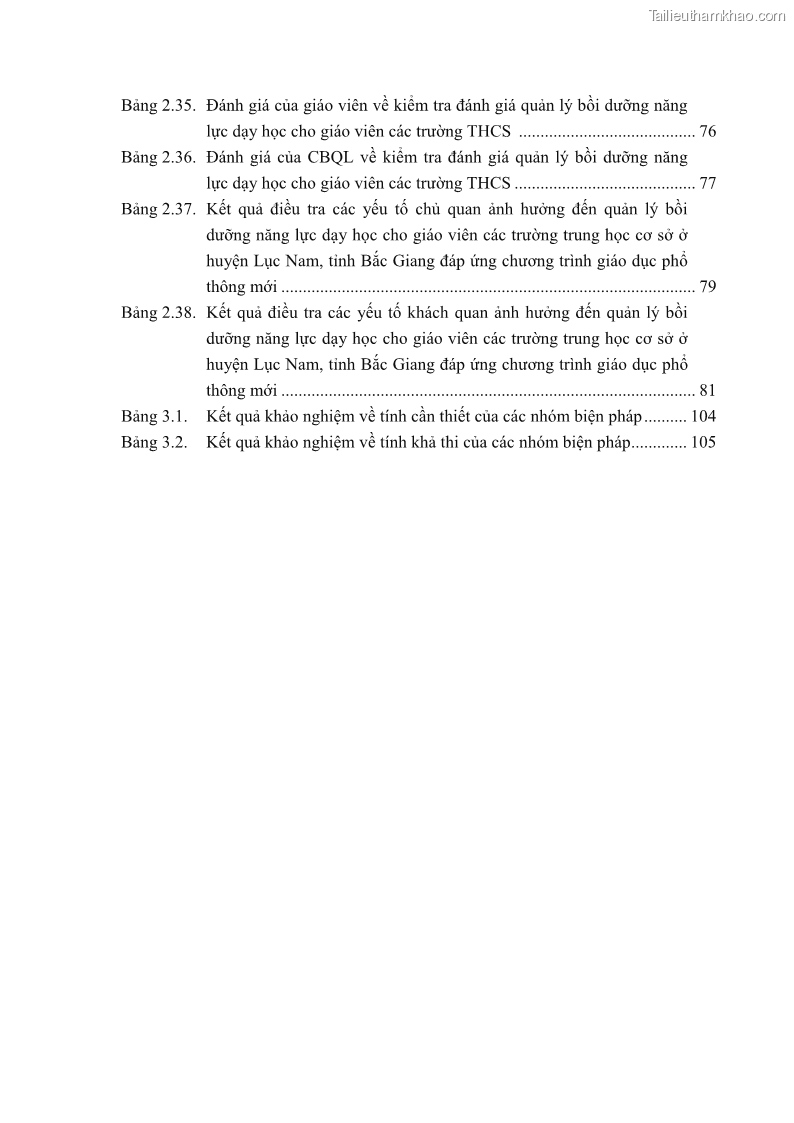 Luận văn thạc sĩ khoa học giáo dục Quản lý bồi dưỡng năng lực dạy học cho giáo viên trung học cơ sở ở huyện Lục Nam, tỉnh Bắc Giang đáp ứng chương trình giáo dục phổ thông mới - 1 Trang 12