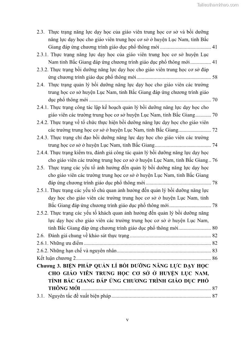 Luận văn thạc sĩ khoa học giáo dục Quản lý bồi dưỡng năng lực dạy học cho giáo viên trung học cơ sở ở huyện Lục Nam, tỉnh Bắc Giang đáp ứng chương trình giáo dục phổ thông mới - 1 Trang 7