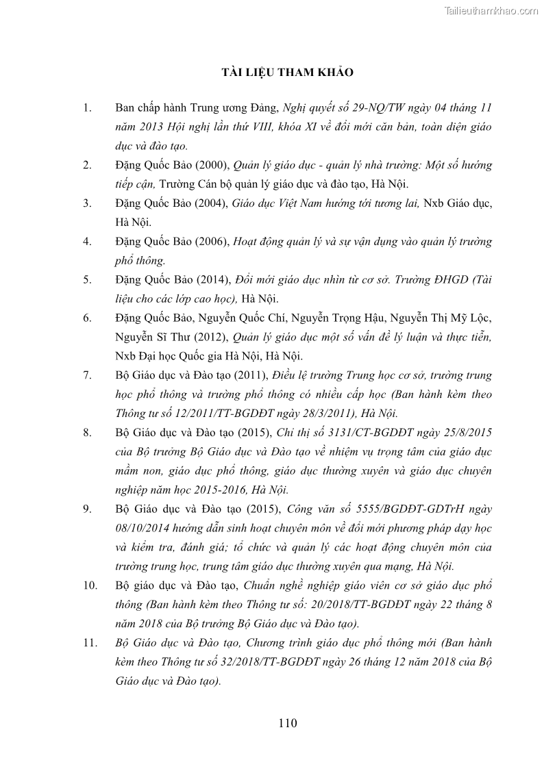 Luận văn thạc sĩ khoa học giáo dục Quản lý bồi dưỡng năng lực dạy học cho giáo viên trung học cơ sở ở huyện Lục Nam, tỉnh Bắc Giang đáp ứng chương trình giáo dục phổ thông mới - 11 Trang 123