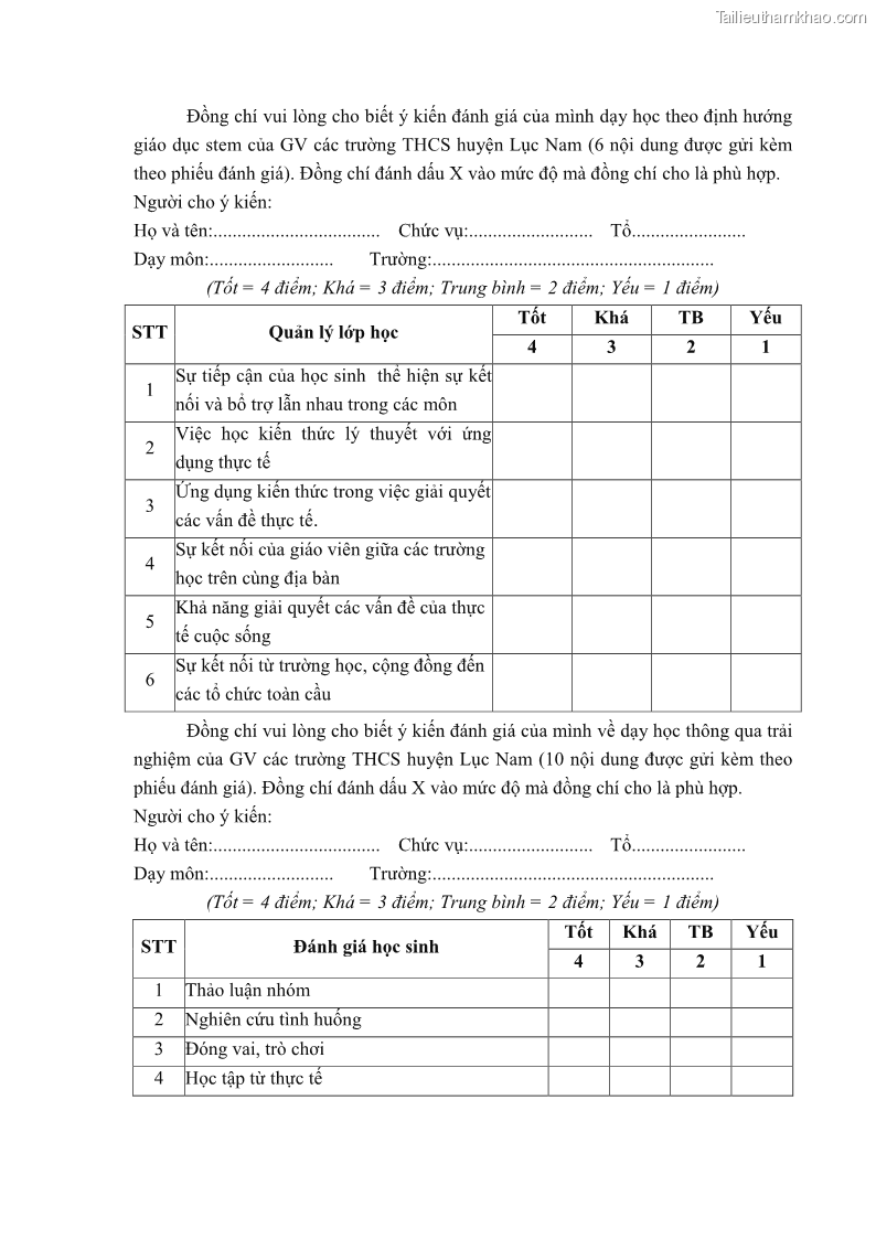 Luận văn thạc sĩ khoa học giáo dục Quản lý bồi dưỡng năng lực dạy học cho giáo viên trung học cơ sở ở huyện Lục Nam, tỉnh Bắc Giang đáp ứng chương trình giáo dục phổ thông mới - 11 Trang 129