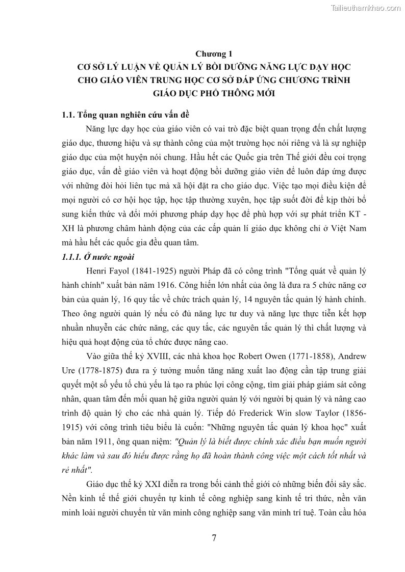 Luận văn thạc sĩ khoa học giáo dục Quản lý bồi dưỡng năng lực dạy học cho giáo viên trung học cơ sở ở huyện Lục Nam, tỉnh Bắc Giang đáp ứng chương trình giáo dục phổ thông mới - 2 Trang 20