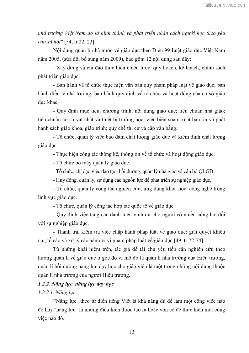 Luận văn thạc sĩ khoa học giáo dục Quản lý bồi dưỡng năng lực dạy học cho giáo viên trung học cơ sở ở huyện Lục Nam, tỉnh Bắc Giang đáp ứng chương trình giáo dục phổ thông mới - 3 Trang 26