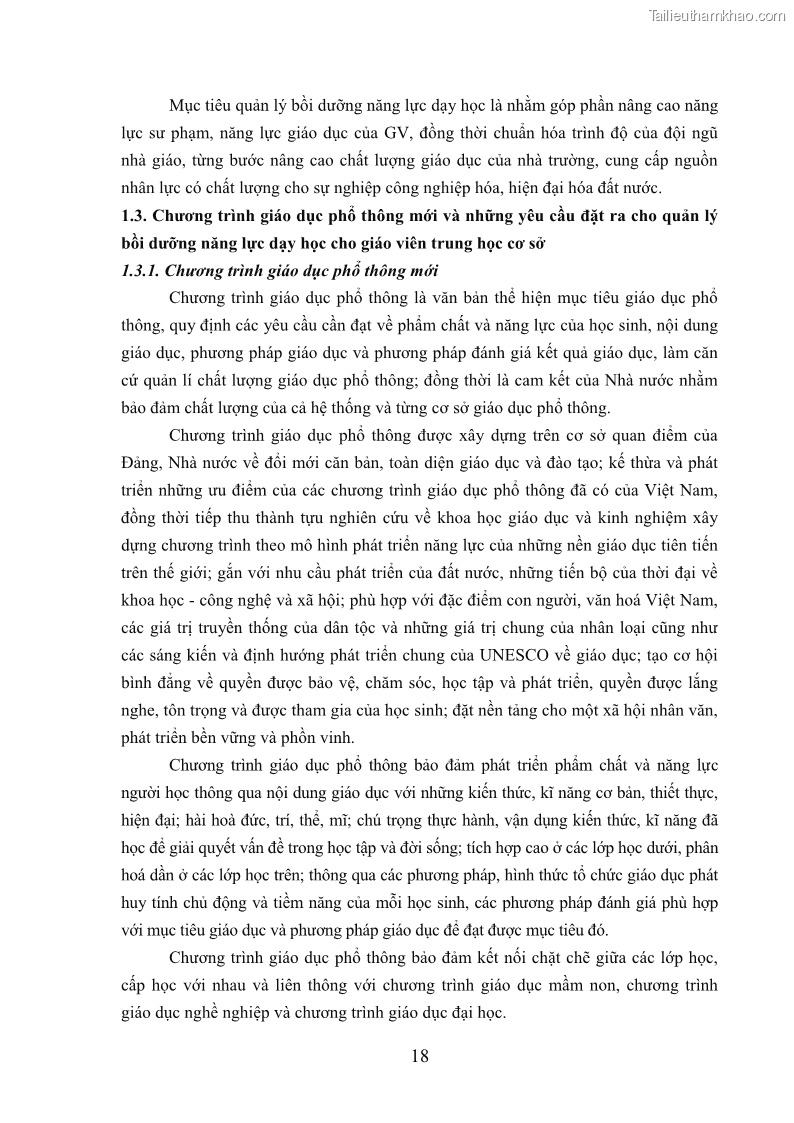 Luận văn thạc sĩ khoa học giáo dục Quản lý bồi dưỡng năng lực dạy học cho giáo viên trung học cơ sở ở huyện Lục Nam, tỉnh Bắc Giang đáp ứng chương trình giáo dục phổ thông mới - 3 Trang 31