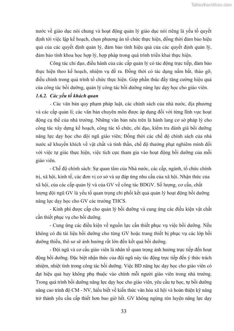 Luận văn thạc sĩ khoa học giáo dục Quản lý bồi dưỡng năng lực dạy học cho giáo viên trung học cơ sở ở huyện Lục Nam, tỉnh Bắc Giang đáp ứng chương trình giáo dục phổ thông mới - 4 Trang 46