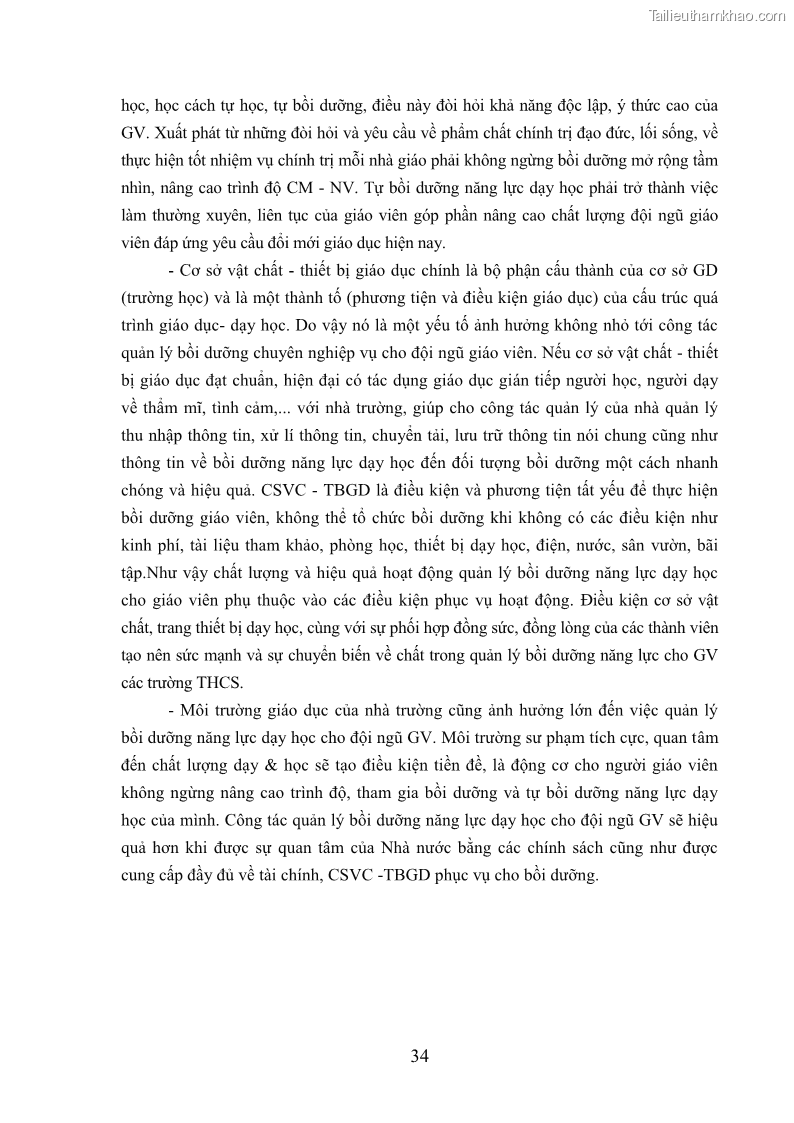 Luận văn thạc sĩ khoa học giáo dục Quản lý bồi dưỡng năng lực dạy học cho giáo viên trung học cơ sở ở huyện Lục Nam, tỉnh Bắc Giang đáp ứng chương trình giáo dục phổ thông mới - 4 Trang 47
