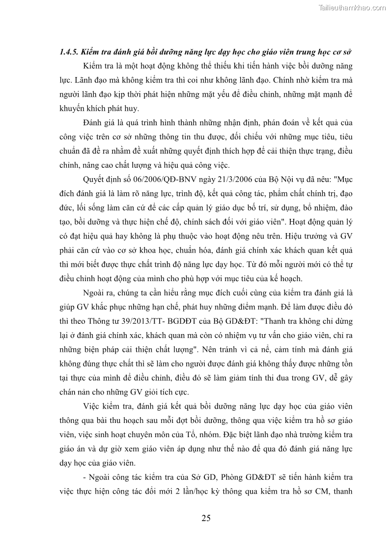 Luận văn thạc sĩ khoa học giáo dục Quản lý bồi dưỡng năng lực dạy học cho giáo viên trung học cơ sở ở huyện Lục Nam, tỉnh Bắc Giang đáp ứng chương trình giáo dục phổ thông mới - 4 Trang 38