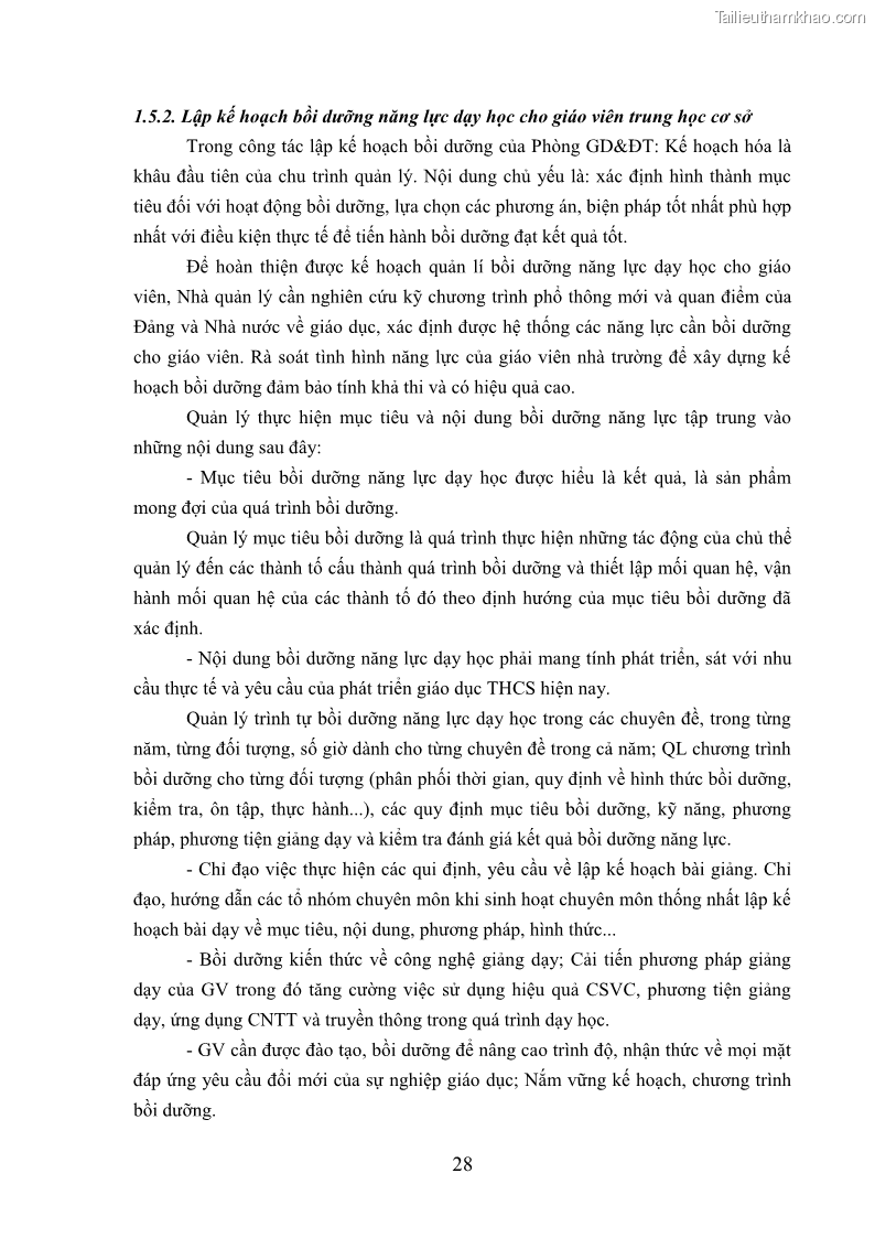 Luận văn thạc sĩ khoa học giáo dục Quản lý bồi dưỡng năng lực dạy học cho giáo viên trung học cơ sở ở huyện Lục Nam, tỉnh Bắc Giang đáp ứng chương trình giáo dục phổ thông mới - 4 Trang 41