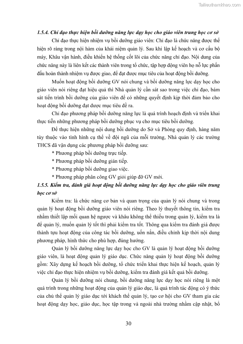 Luận văn thạc sĩ khoa học giáo dục Quản lý bồi dưỡng năng lực dạy học cho giáo viên trung học cơ sở ở huyện Lục Nam, tỉnh Bắc Giang đáp ứng chương trình giáo dục phổ thông mới - 4 Trang 43