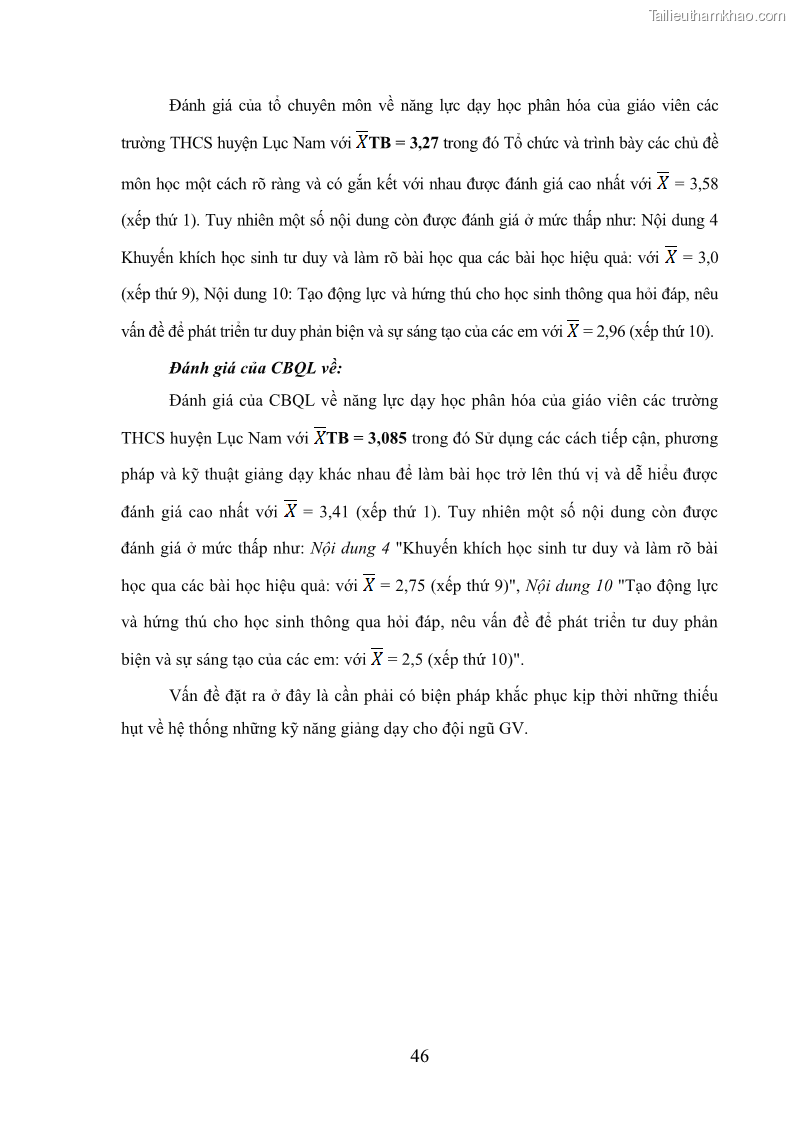 Luận văn thạc sĩ khoa học giáo dục Quản lý bồi dưỡng năng lực dạy học cho giáo viên trung học cơ sở ở huyện Lục Nam, tỉnh Bắc Giang đáp ứng chương trình giáo dục phổ thông mới - 5 Trang 59