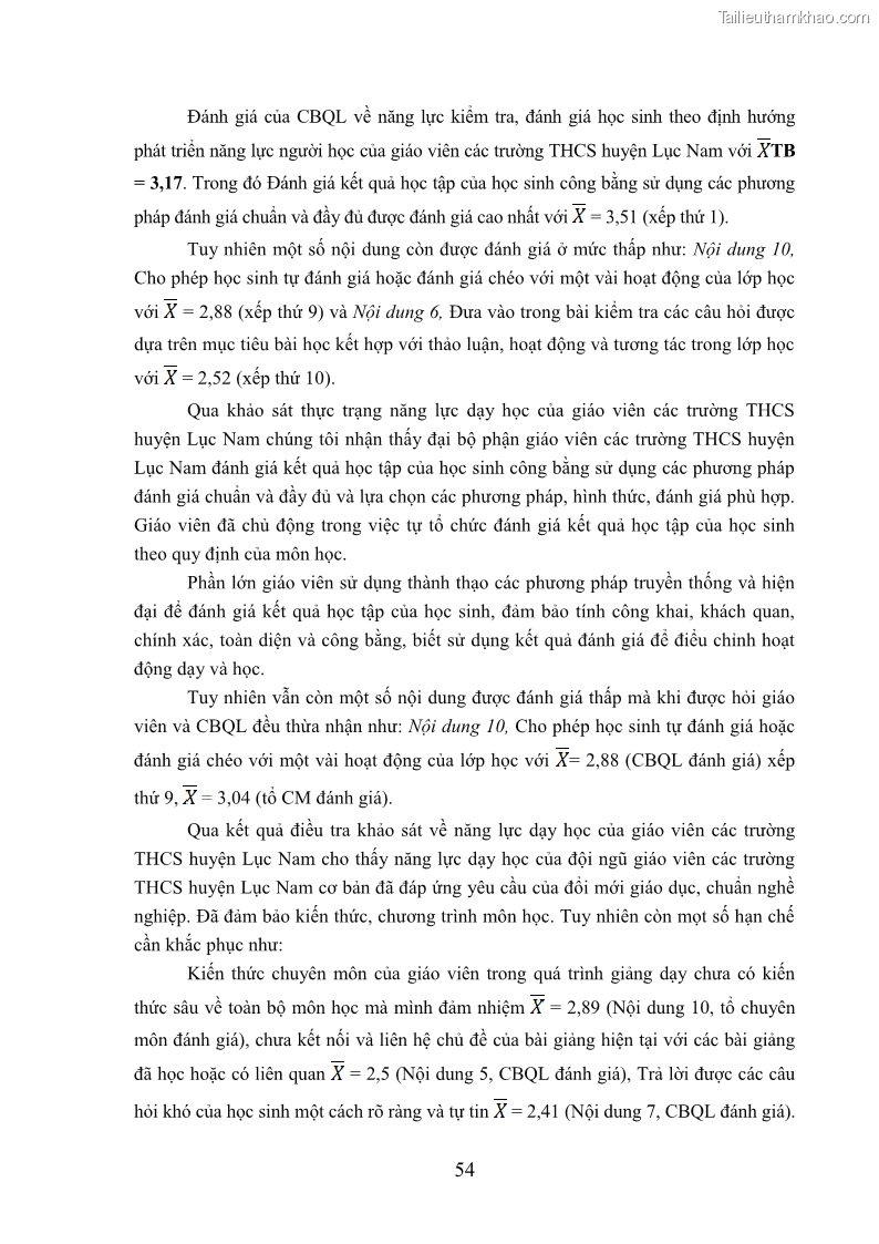 Luận văn thạc sĩ khoa học giáo dục Quản lý bồi dưỡng năng lực dạy học cho giáo viên trung học cơ sở ở huyện Lục Nam, tỉnh Bắc Giang đáp ứng chương trình giáo dục phổ thông mới - 6 Trang 67