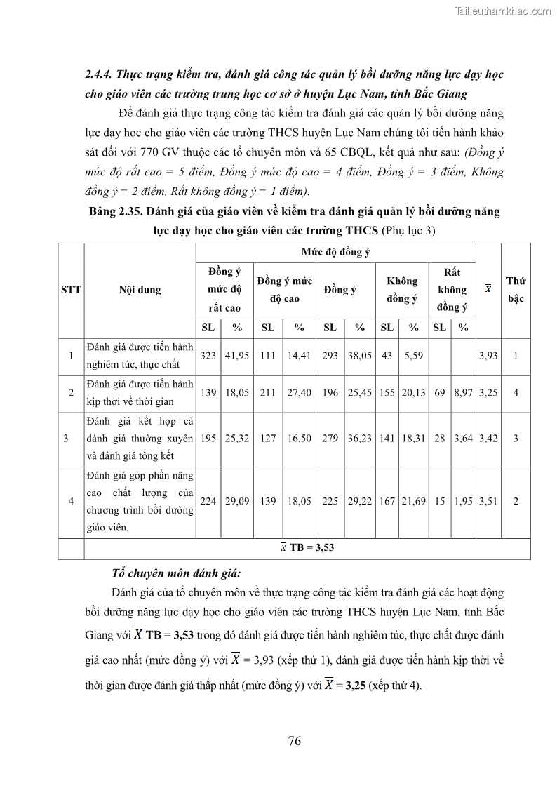 Luận văn thạc sĩ khoa học giáo dục Quản lý bồi dưỡng năng lực dạy học cho giáo viên trung học cơ sở ở huyện Lục Nam, tỉnh Bắc Giang đáp ứng chương trình giáo dục phổ thông mới - 8 Trang 89