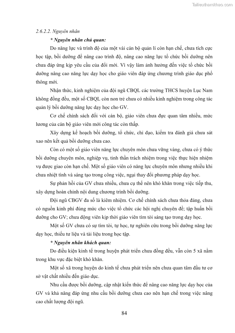 Luận văn thạc sĩ khoa học giáo dục Quản lý bồi dưỡng năng lực dạy học cho giáo viên trung học cơ sở ở huyện Lục Nam, tỉnh Bắc Giang đáp ứng chương trình giáo dục phổ thông mới - 9 Trang 97
