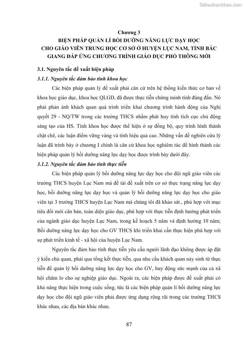 Luận văn thạc sĩ khoa học giáo dục Quản lý bồi dưỡng năng lực dạy học cho giáo viên trung học cơ sở ở huyện Lục Nam, tỉnh Bắc Giang đáp ứng chương trình giáo dục phổ thông mới - 9 Trang 100