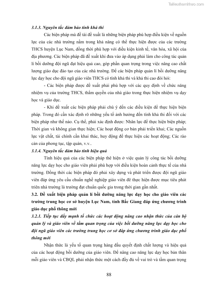 Luận văn thạc sĩ khoa học giáo dục Quản lý bồi dưỡng năng lực dạy học cho giáo viên trung học cơ sở ở huyện Lục Nam, tỉnh Bắc Giang đáp ứng chương trình giáo dục phổ thông mới - 9 Trang 101