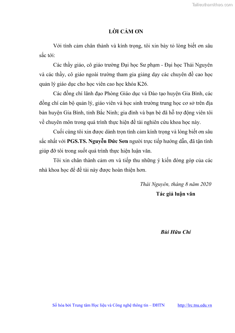 Luận văn thạc sĩ khoa học giáo dục Quản lý bồi dưỡng năng lực tư vấn hướng nghiệp cho giáo viên ở các trường trung học cơ sở huyện Gia Bình, tỉnh Bắc Ninh - 1 Trang 4