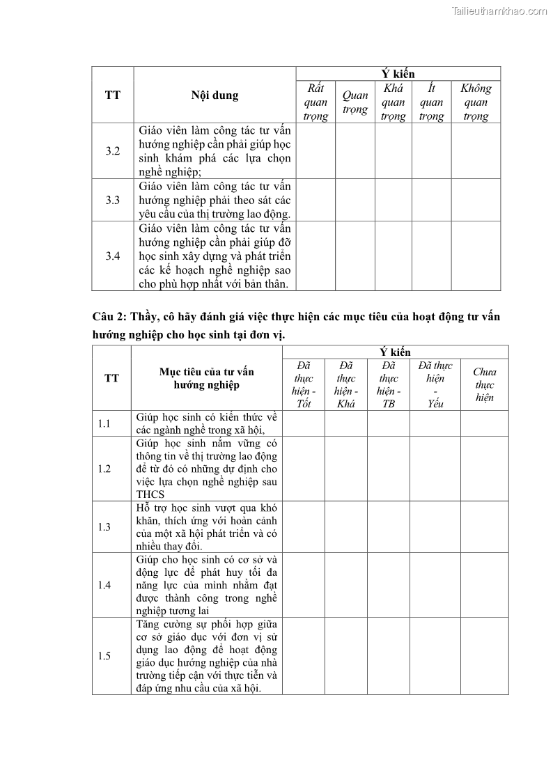 Luận văn thạc sĩ khoa học giáo dục Quản lý bồi dưỡng năng lực tư vấn hướng nghiệp cho giáo viên ở các trường trung học cơ sở huyện Gia Bình, tỉnh Bắc Ninh - 10 Trang 119